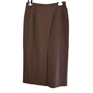 Vintage 90's Casual Corner Brown Pencil Skirt - Minimalist Office Long Skirt